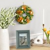 Northlight Mixed Floral Artificial Spring Wreath - 11" - Orange - 2 of 4