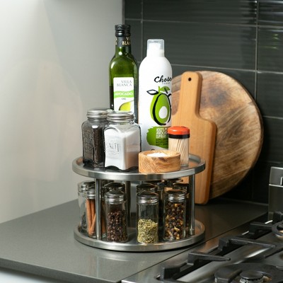 Stainless Steel 2-Tier Revolving Kitchen Organizer