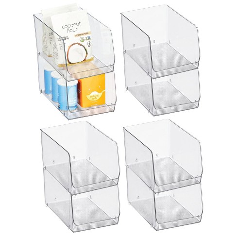 stackable pantry acrylic organizer bins clear