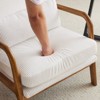 Karl Home High Back Solid Wood Armrest Backrest Iron Frame Linen Indoor Leisure Chair - 4 of 4