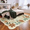 5'x7' Floral Living Room Rugs, Area Rugs 5x7ft Rug for Bedroom Ultra-Thin Soft Rug, Non-Slip Washable Rugs Stain Resistant Low-Pile Throw Rug, Beige - 2 of 4