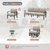 ALAULM Aluminum Patio Furniture Set Modern Metal Outdoor Conversation Sets w/45in Propane Fire Pit Table, Swivel Rocking Chairs w/5.1 Inch Cushion - 2 of 4