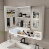 KTMBDW Bathroom Medicine Cabinet, Bathroom Mirror Cabinet Wall Mounted with Open Storage Shelves, Wall Cabinet with LED Lights, Anti-Fog, White - 3 of 4
