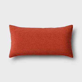 12"x24" Solid Woven Rectangular Outdoor Lumbar Pillow - Threshold™