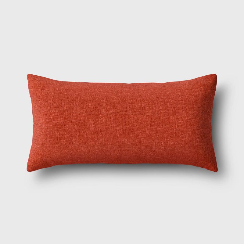 12"x24" Solid Woven Rectangular Outdoor Lumbar Pillow - Threshold™, 1 of 6