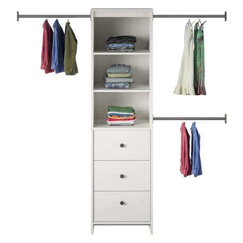 Systembuild Evolution Beckett Closet Storage Organizer, White : Target