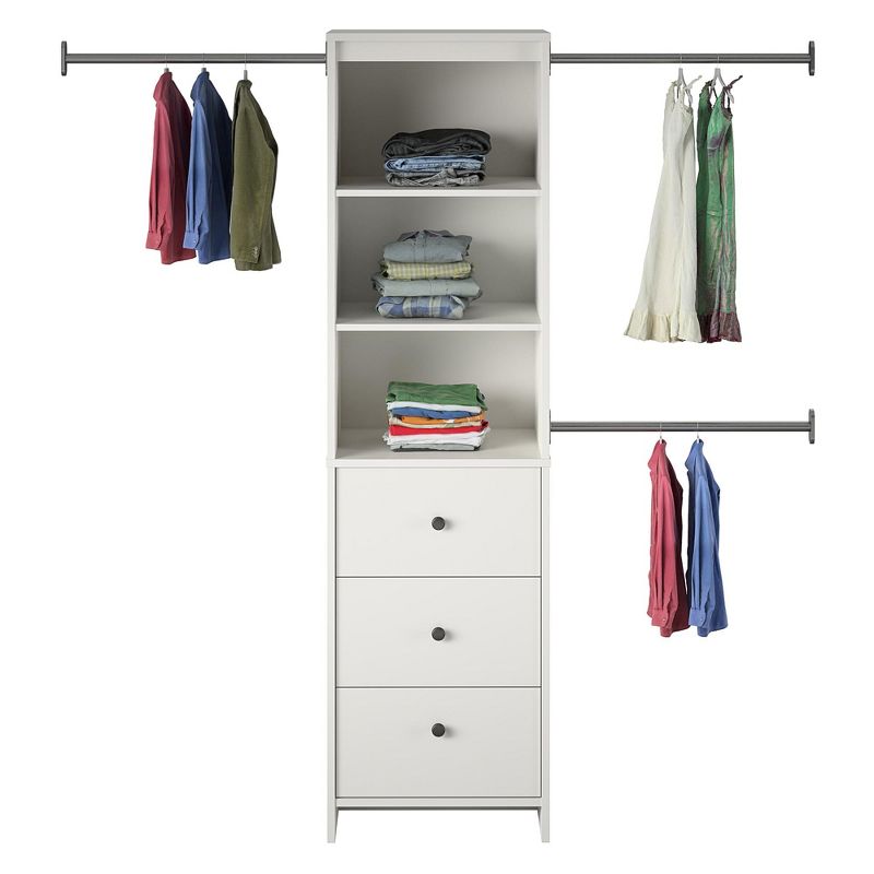 Systembuild Beckett Closet Storage Organizer with 3 Clothing Rods, 1 of 5