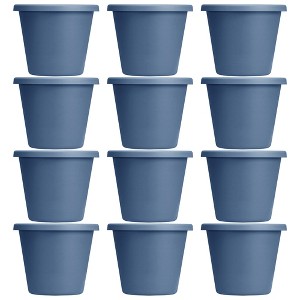 The HC Companies 24 Inch Indoor and Outdoor Classic Durable Plastic Flower Pot Container Garden Planter with Drainage Holes, Slate Blue (12 Pack) - 1 of 4