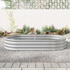 Raised Garden Bed Outdoor, Oval Large Metal Raised Planter Bed for for Plants, Vegetables, and Flowers - Silver - 2 of 4