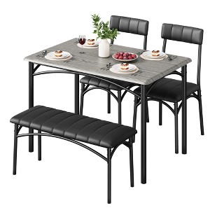 Dining Table Set for 4, Kitchen Table and Chairs for 4, Rectangular Dining Room Table Set with Upholstered Bench for Small Space,Dinner - 1 of 4