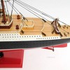 Old Modern Handicrafts Queen Mary Cruise Ship Model 32 Inch with Handcrafted Wooden Lifeboats and Metal Details - 2 of 4
