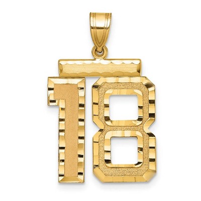Black Bow Jewelry 14k Yellow Gold, Varsity Collection, Large D/C Pendant Number 18
