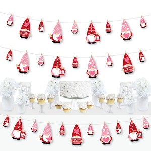 Big Dot of Happiness Valentine Gnomes - Valentine’s Day Party DIY Decorations - Clothespin Garland Banner - 44 Pieces - 1 of 4