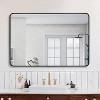 PexFix 30" x 40" Bathroom Mirror for Over Sink Wall Mirror Black Metal Frame Rounded Rectangular Vanity Mirrors for Bedroom Living Room Entryway Decor - 3 of 4