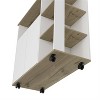 LunaLulinlk Kitchen Island, One Cabinet, Four Open Shelves, Light Oak / White Finish - 4 of 4