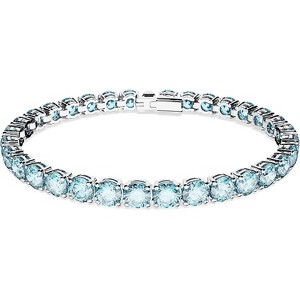 Matrix Crystal Tennis Bracelet, Round Cut Stones in Pink, Blue, Black, Clear with Multiple Metal Finishes - 1 of 4