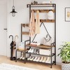 Whizmax Hall Tree with Bench and Shoe Storage Parent-Child Coat Rack Shoe Bench Industrial Coat Tree Entryway Large Organizer with Shoe Rack - 4 of 4