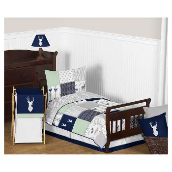 Navy & Mint Woodsy Kids' Bedding Set (Toddler) - Sweet Jojo Designs