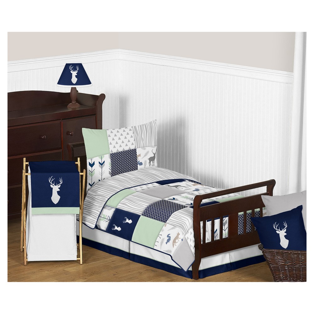Navy & Mint Woodsy Kids' Bedding Set (Toddler) - Sweet Jojo Designs -  52710165