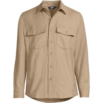 Lands' End Men's Long Sleeve French Terry Shirt Jacket