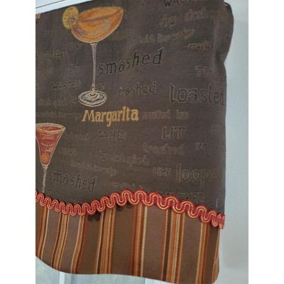 Margarita Glory Brown Cotton Rod Pocket Window Valance 50" x 16"