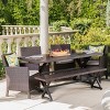Christopher Knight Home Aisha Outdoor Wicker and Aluminum 6 Piece Dining Set with Bench - 2 of 4
