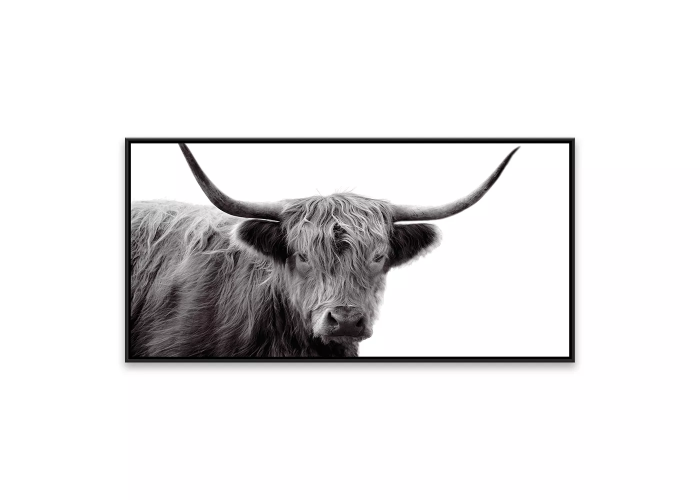 24.25"x48.25" Black & White Highland Cow Framed Wall Canvas - Threshold™ - image 1 of 8