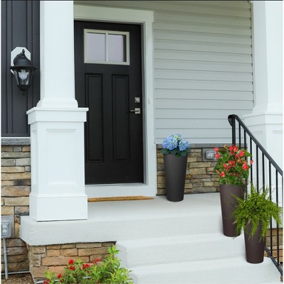 Black 26-Inch Weather Resistant Round Plastic Planter