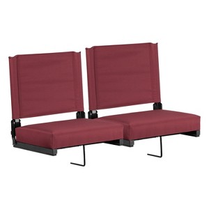 Emma and Oliver Set of 2 500 lb. Rated Lightweight Stadium Chair with Ultra-Padded Seat - 1 of 4