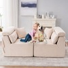 VASIP 4-Seater Combined Modular Sofa, Chenille Fabric ,Full Sponge Compression Couch with 2 Pillows  for Living Room, Apartment,Dark Gray - 2 of 4