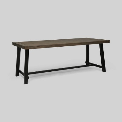 Carlisle Rectangle Acacia and Iron Patio Dining Table - Christopher Knight Home