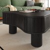 Lyngins Lift-Top Coffee Table with Fluted Panel Hidden Storage, Modern Coffee Table with Rounded Corners, Rustic Center Table for Living Room - 4 of 4