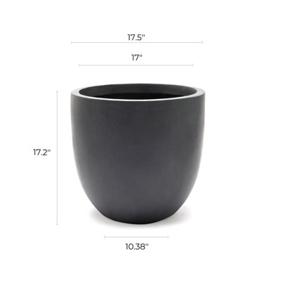 White Round Magnesium Oxide Outdoor Planter 17.2"