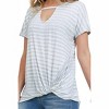 Women's Stripe Keyhole Bottom Twist Top - First Love - 2 of 4