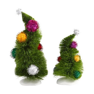 Department 56  Set of 2 Department 56 Dr. Seuss The Grinch "The Last Can Of Who Hash" Wonky Trees #4032417