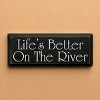 Slickblue Wood Wall Sign Life’s Better On The River – Cottage Lake House Rustic Cabin Decor 7x18, Color Options - 2 of 3