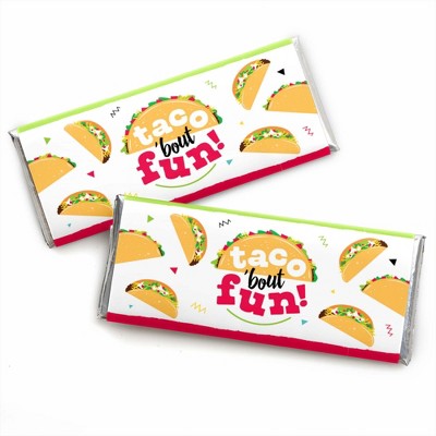 Big Dot of Happiness Taco 'Bout Fun - Candy Bar Wrapper Mexican Fiesta Favors - Set of 24