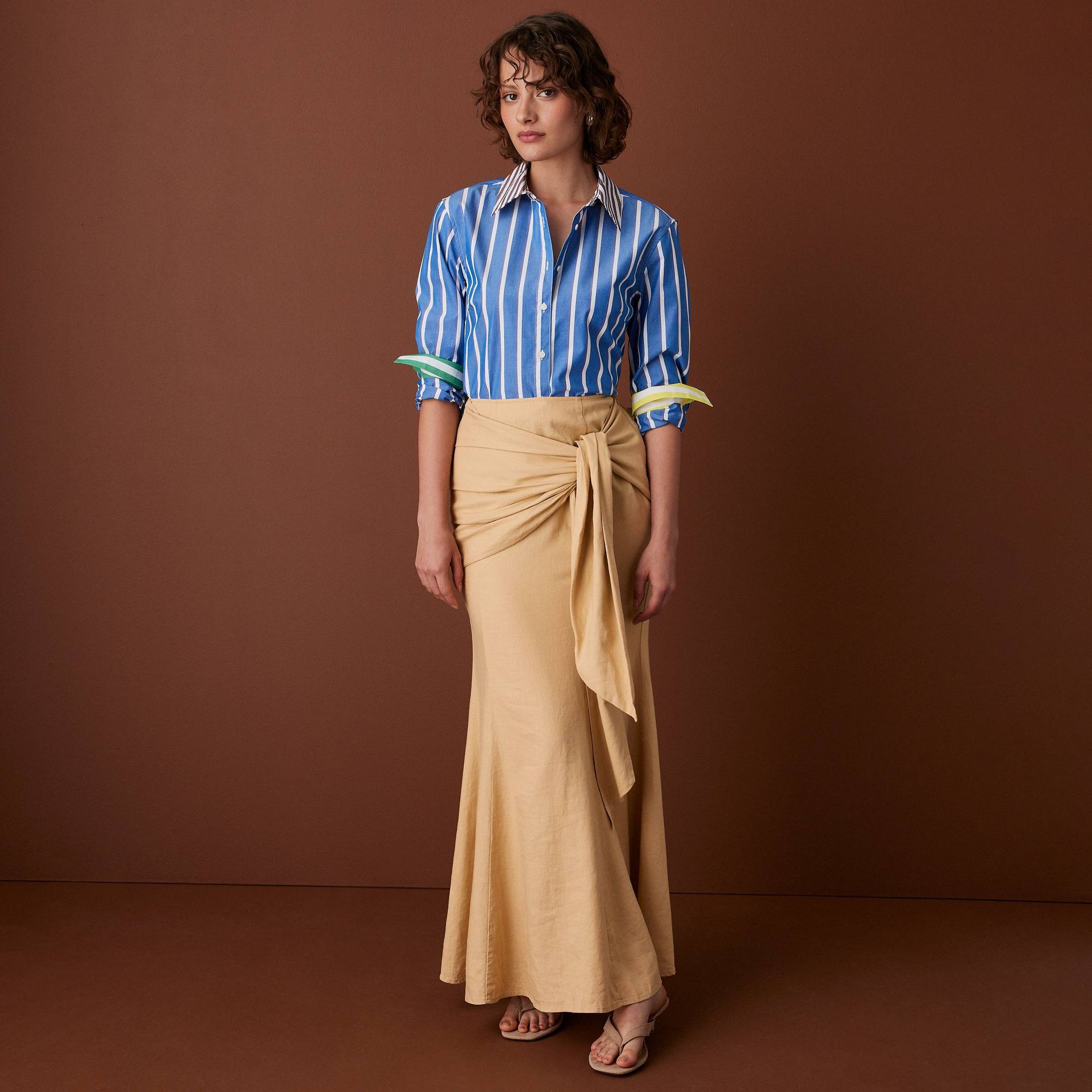 Women's Long Sleeve Poplin Button-Down Striped Shirt - Rosie Assoulin x Target Blue XS