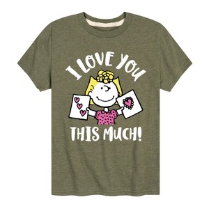 Boys' - Peanuts - I Love You This Much Short Sleeve Graphic T-Shirt - 1 of 4