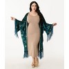 Disney Princess Collection by Unique Vintage Women's Velvet Fringe Scarf Coat - 3 of 4
