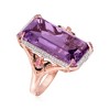 Ross-Simons 15.00 Carat Amethyst and .30 ct. t.w. Multi-Gemstone Bumblebee Ring in 18kt Rose Gold Over Sterling - 3 of 4