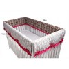 Bacati - Damask Pink Chocolate Crib Rail Guard Covers Set of 2 - 4 of 4