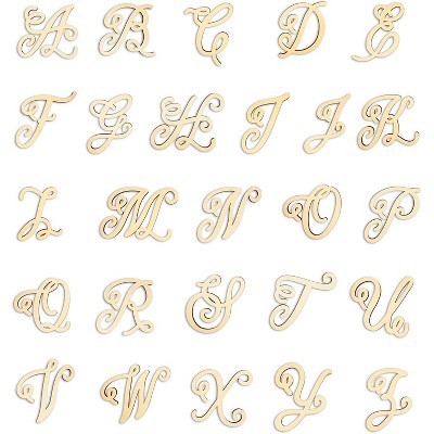 Bright Creations 26-Piece Unfinished Wood Monogram Alphabet Wall Art Letters A-Z for Wall Decor, 6 Inches