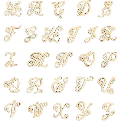 Bright Creations 26-Piece Unfinished Wood Monogram Alphabet Wall Art Letters A-Z for Wall Decor, 6 Inches