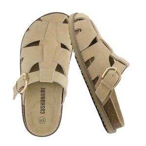 CUSHIONAIRE Benson Women’s Fisherman Clog – Suede Slip-On Sandal with Adjustable Buckle & Contoured Cork Footbed - 1 of 4