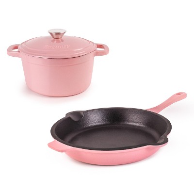 BergHOFF Neo 3PC Cast Iron Cookware Set, 3qt. Covered Dutch Oven & 10 Fry Pan, Meringue