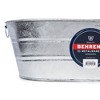 Behrens 16 Gallon Round Galvanized Weatherproof Steel Tub with Wire Handle and Offset Bottom for Indoor Home and Outdoor Garden Use, Silver - 3 of 4