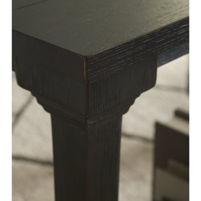 Wellturn Black Wood Sofa Table with Lower Shelf