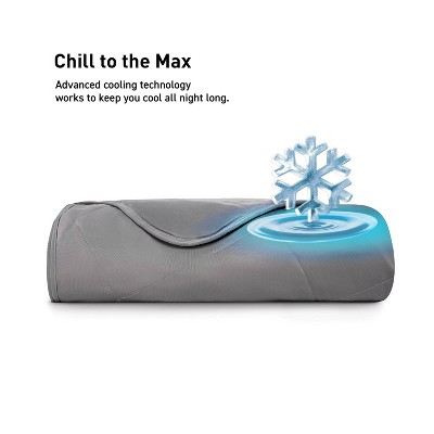 Queen Size Gray Dual-Sided Cooling Blanket with Moisture-Wicking Fabric