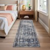Washable Hallway Runner Rug, Vintage Oriental Floral Low Pile Carpet, Non-Slip & Stain Resistant - 2 of 4